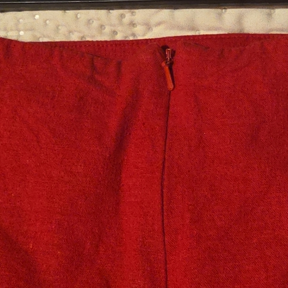 * WORTHINGTON Lined Red Linen Blend Straight Skirt Ladies Size 18 - Picture 5 of 7